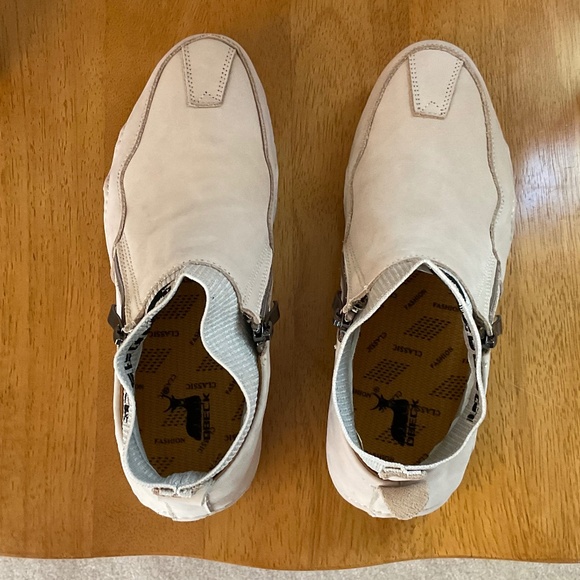 Dbeck Men's Casual Slip-On Bootie High Top Genuine Leather Zipper Boots Fashion - Picture 8 of 12